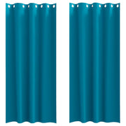 Vidaxl zwart-out gordijnen met ringen 2 st turquoise 260 x 140 cm - afbeelding 2