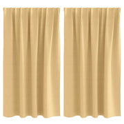 Vidaxl zwart-out gordijnen met ringen 2 st beige 140 x 140 cm - afbeelding 2