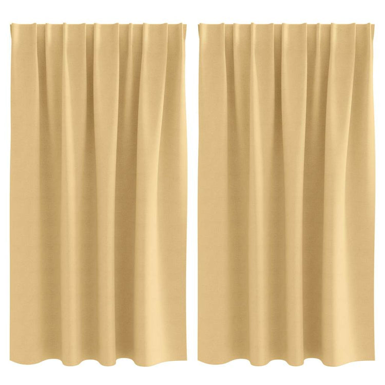 Vidaxl zwart-out gordijnen met ringen 2 st beige 140 x 140 cm