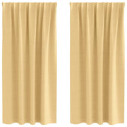 Vidaxl zwart-out gordijnen met ringen 2 st beige 175 x 140 cm - afbeelding 2