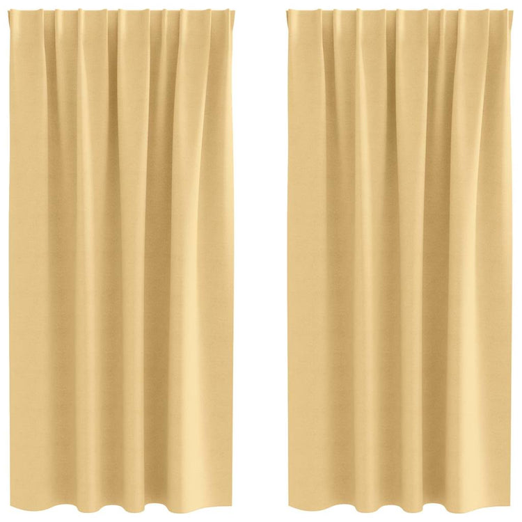 Vidaxl zwart-out gordijnen met ringen 2 st beige 175 x 140 cm
