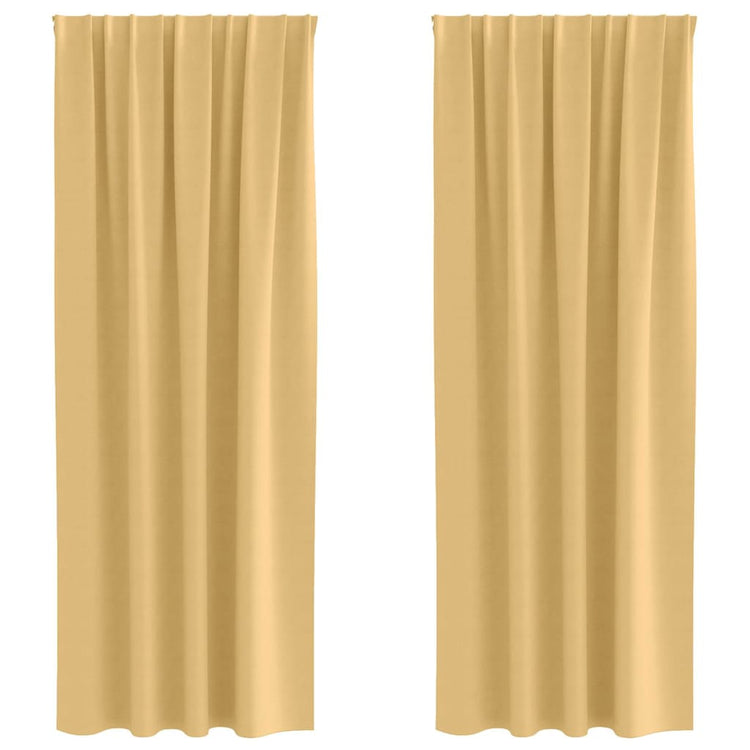 Vidaxl zwart-out gordijnen met ringen 2 st beige 245 x 140 cm