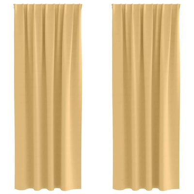 Vidaxl zwart-out gordijnen met ringen 2 st beige 260 x 140 cm