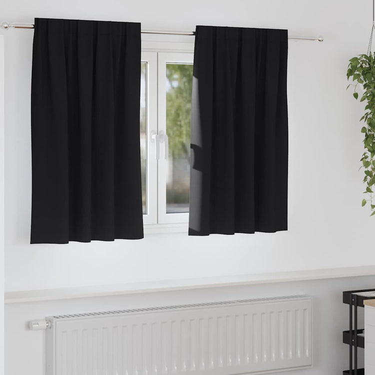 Vidaxl zwart-out gordijnen met ringen 2 pcs zwart 140 x 140 cm