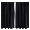Vidaxl zwart-out gordijnen met ringen 2 pcs zwart 140 x 140 cm