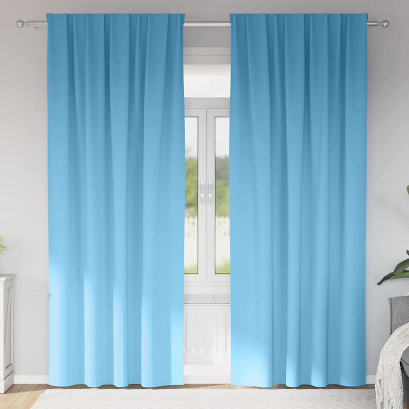 Vidaxl zwart-out gordijnen met ringen 2 pcs lichtblauw 225 x 140 cm