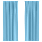 Vidaxl zwart-out gordijnen met ringen 2 st lichtblauw 245 x 140 cm - afbeelding 2