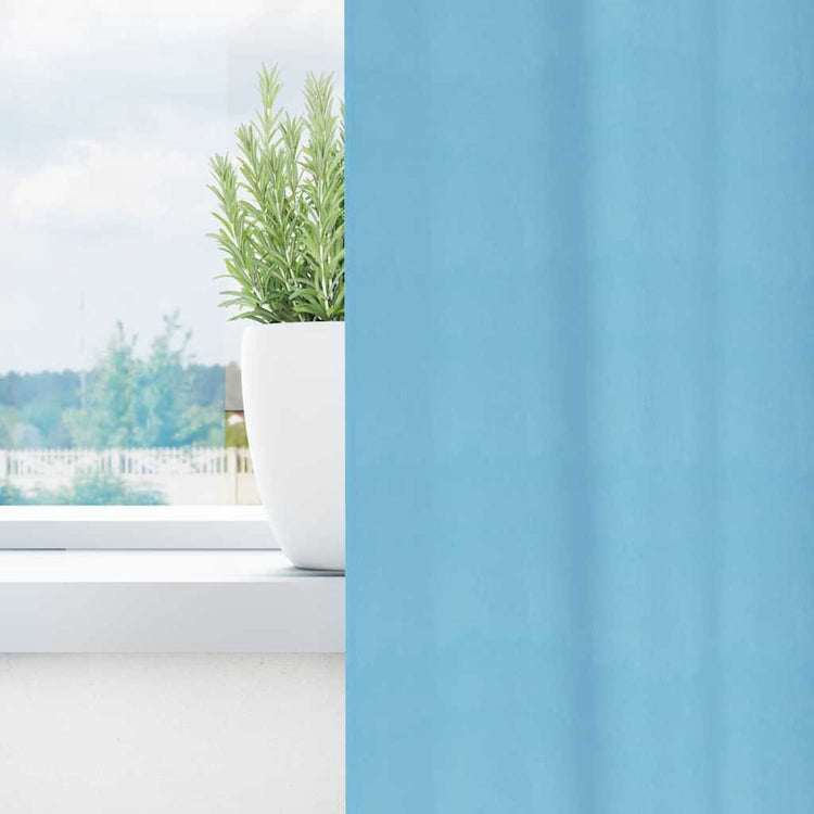 Vidaxl zwart-out gordijnen met ringen 2 st lichtblauw 260 x 140 cm