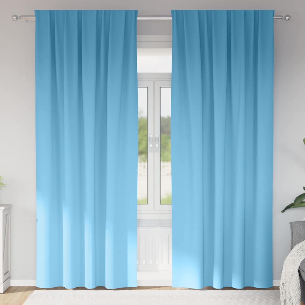 Vidaxl zwart-out gordijnen met ringen 2 st lichtblauw 260 x 140 cm