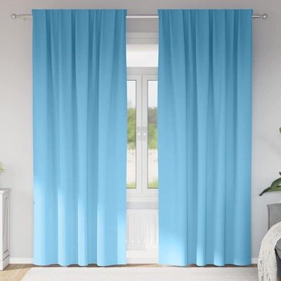 Vidaxl zwart-out gordijnen met ringen 2 st lichtblauw 260 x 140 cm