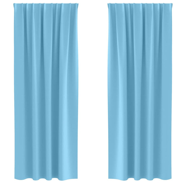Vidaxl zwart-out gordijnen met ringen 2 st lichtblauw 260 x 140 cm