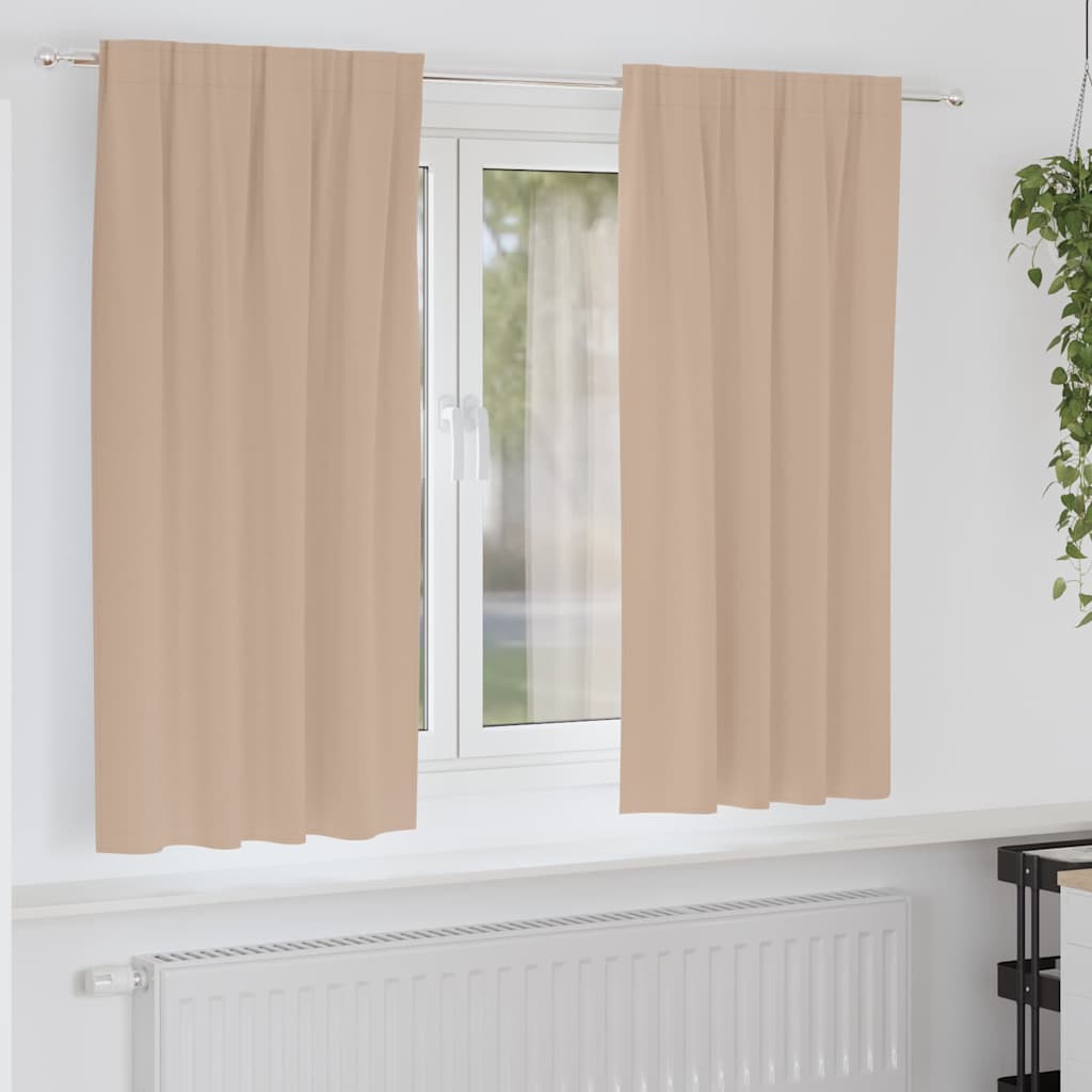 Vidaxl zwart-out gordijnen met ringen 2 st taupe 175 x 140 cm