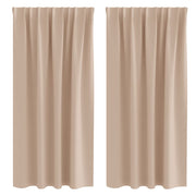 Vidaxl zwart-out gordijnen met ringen 2 st taupe 175 x 140 cm - afbeelding 2