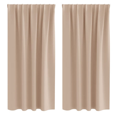 Vidaxl zwart-out gordijnen met ringen 2 st taupe 175 x 140 cm