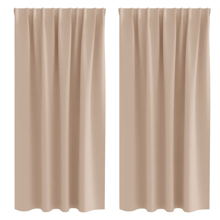 Vidaxl zwart-out gordijnen met ringen 2 st taupe 175 x 140 cm