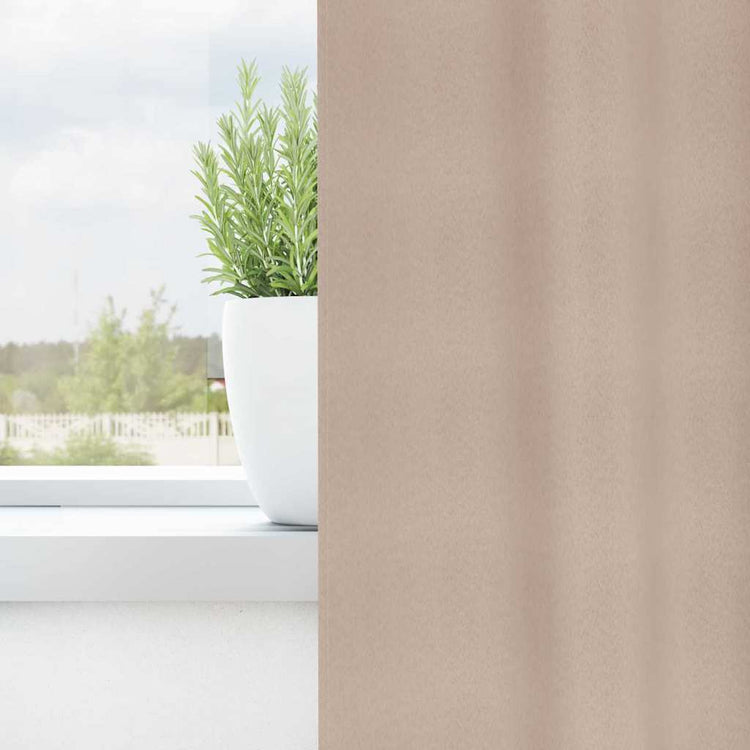Vidaxl zwart-out gordijnen met ringen 2 st taupe 225 x 140 cm