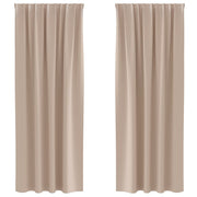 Vidaxl zwart-out gordijnen met ringen 2 st taupe 225 x 140 cm - afbeelding 2