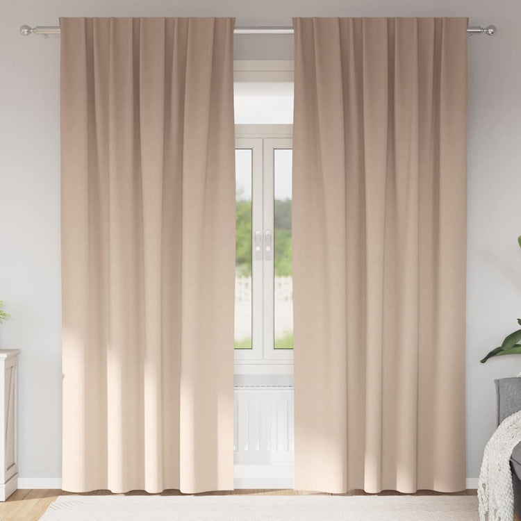 Vidaxl zwart-out gordijnen met ringen 2 st taupe 245 x 140 cm