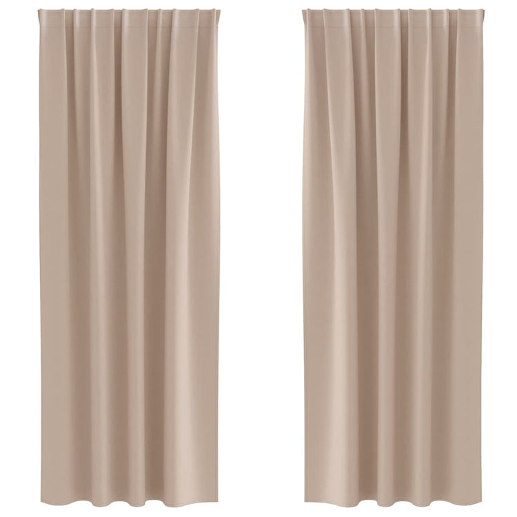 Vidaxl zwart-out gordijnen met ringen 2 st taupe 245 x 140 cm