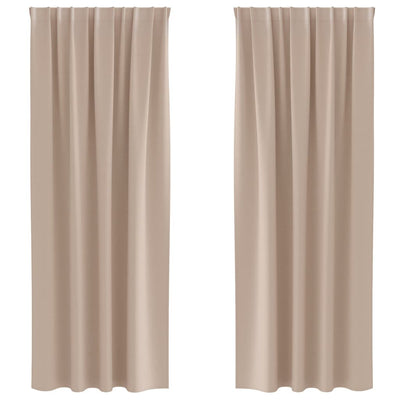 Vidaxl zwart-out gordijnen met ringen 2 st taupe 260 x 140 cm