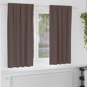 Vidaxl zwart-out gordijnen met ringen 2 st donkerbruin 175 x 140 cm - afbeelding 1