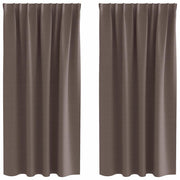 Vidaxl zwart-out gordijnen met ringen 2 st donkerbruin 175 x 140 cm - afbeelding 2