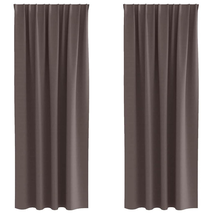 Vidaxl zwart-out gordijnen met ringen 2 st donkerbruin 225 x 140 cm