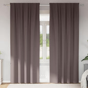 Vidaxl zwart-out gordijnen met ringen 2 st donkerbruin 245 x 140 cm - afbeelding 1