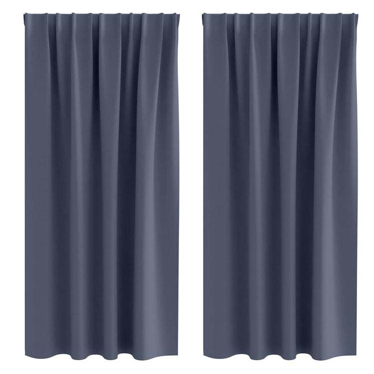 Vidaxl zwart-out gordijnen met ringen 2 st antraciet 175 x 140 cm