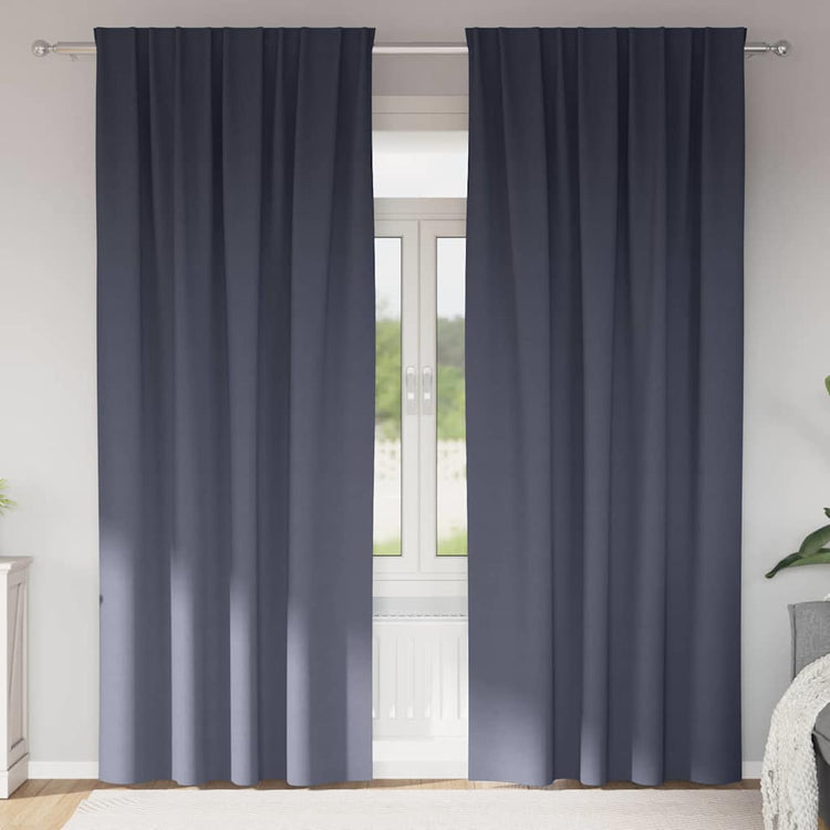 Vidaxl zwart-out gordijnen met ringen 2 st antraciet 225 x 140 cm