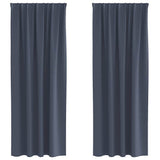 Vidaxl zwart-out gordijnen met ringen 2 st antraciet 225 x 140 cm - afbeelding 2