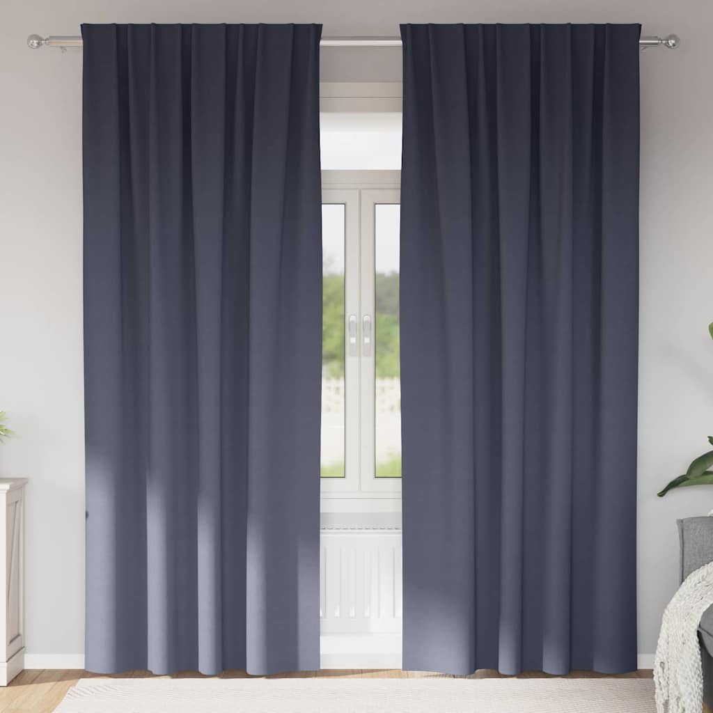 Vidaxl zwart-out gordijnen met ringen 2 st antraciet 260 x 140 cm