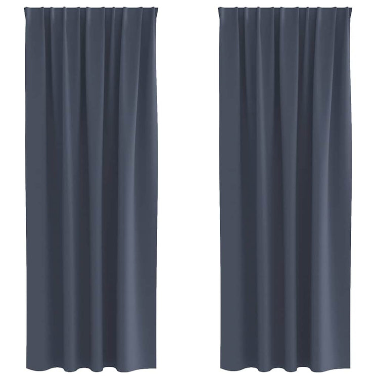 Vidaxl zwart-out gordijnen met ringen 2 st antraciet 260 x 140 cm