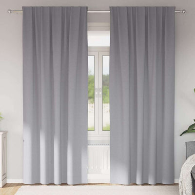 Vidaxl zwart-out gordijnen met ringen 2 st lichtgrijs 260 x 140 cm