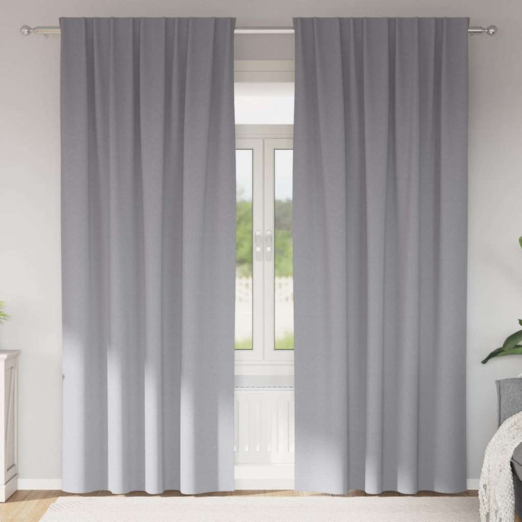 Vidaxl zwart-out gordijnen met ringen 2 st lichtgrijs 260 x 140 cm