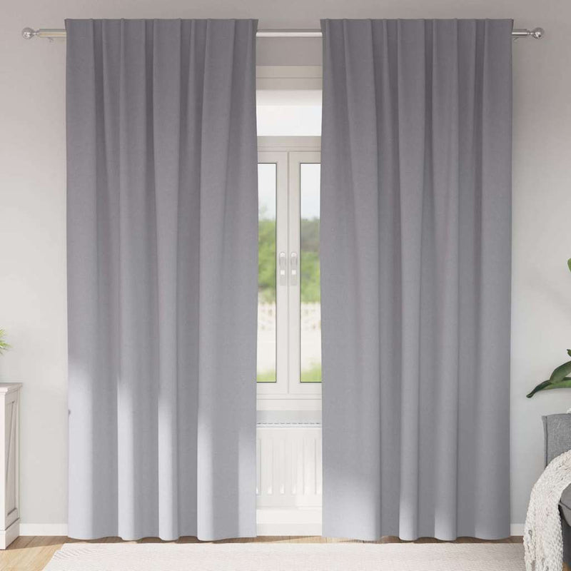 Vidaxl zwart-out gordijnen met ringen 2 pcs lichtgrijs 260 x 140 cm
