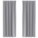 Vidaxl zwart-out gordijnen met ringen 2 st lichtgrijs 260 x 140 cm - afbeelding 2