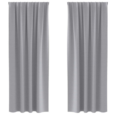 Vidaxl zwart-out gordijnen met ringen 2 st lichtgrijs 260 x 140 cm