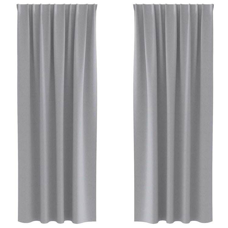 Vidaxl zwart-out gordijnen met ringen 2 st lichtgrijs 260 x 140 cm