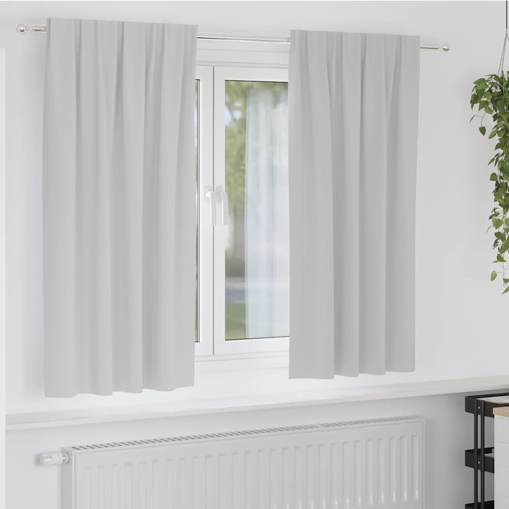 Vidaxl zwart-out gordijnen met ringen 2 st lichtgrijs 175 x 140 cm