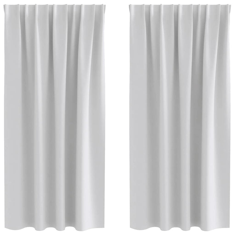 Vidaxl zwart-out gordijnen met ringen 2 st lichtgrijs 175 x 140 cm