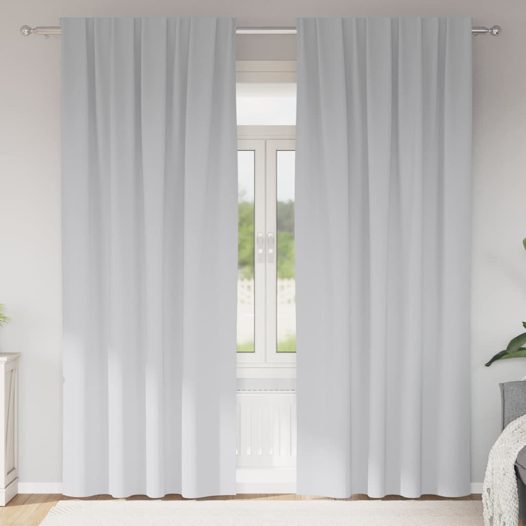 Vidaxl zwart-out gordijnen met ringen 2 st bleekgrijs 245 x 140 cm
