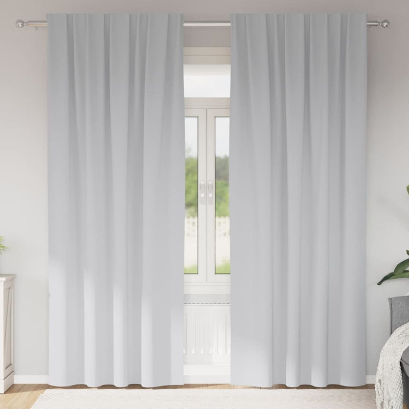 Vidaxl zwart-out gordijnen met ringen 2 pcs bleekgrijs 245 x 140 cm