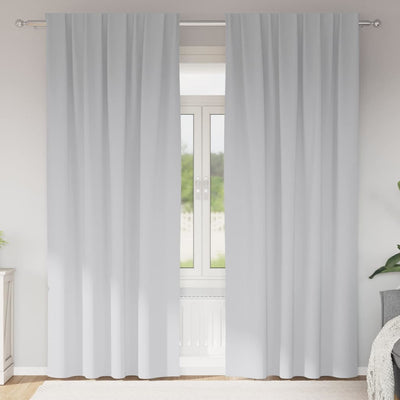 Vidaxl zwart-out gordijnen met ringen 2 st bleekgrijs 260 x 140 cm