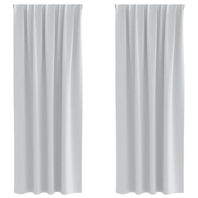 Vidaxl zwart-out gordijnen met ringen 2 st bleekgrijs 260 x 140 cm