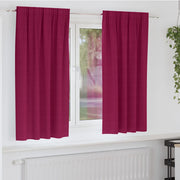 Vidaxl zwart-out gordijnen met ringen 2 st wijnrood 175 x 140 cm - afbeelding 1