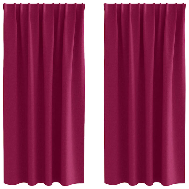 Vidaxl zwart-out gordijnen met ringen 2 st wijnrood 175 x 140 cm