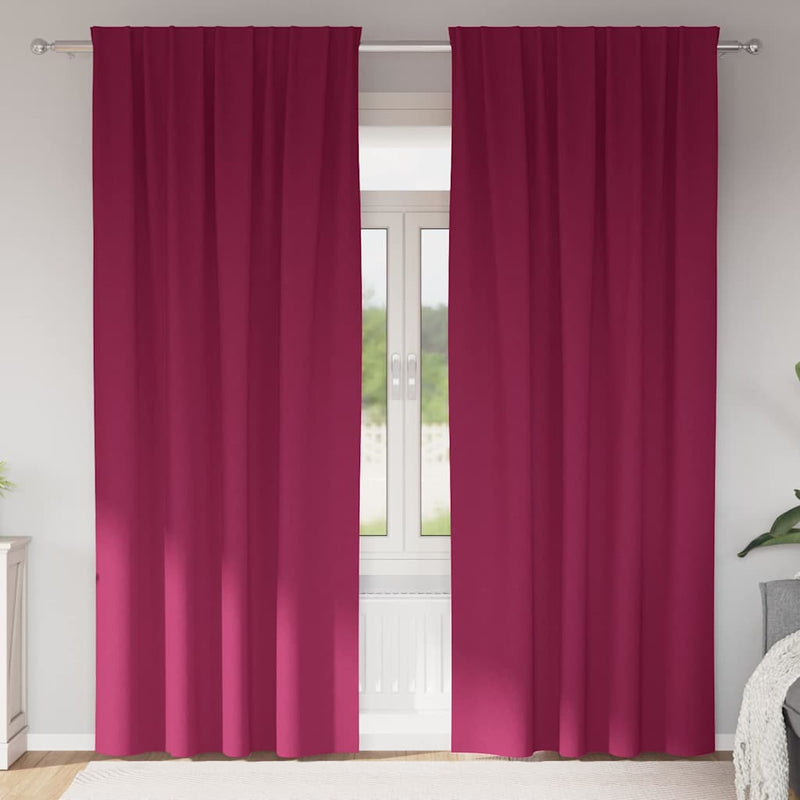 Vidaxl zwart-out gordijnen met ringen 2 pcs wijnrood 225 x 140 cm