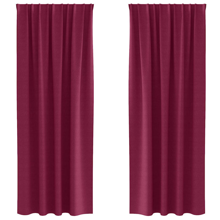 Vidaxl zwart-out gordijnen met ringen 2 st wijnrood 225 x 140 cm