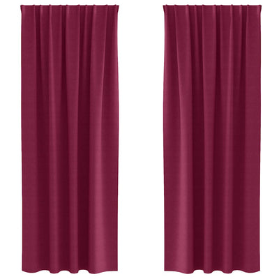 Vidaxl zwart-out gordijnen met ringen 2 st wijnrood 245 x 140 cm